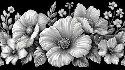 Artistic line flower pattern border high resolution picture