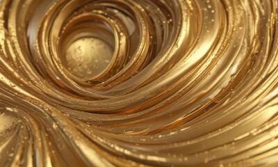 Swirling gold metallic texture, abstract design,  gold illustration,  wave