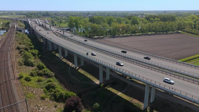 Drone Perspective of A11 Bridge and Train Passing | FlyLens 4K