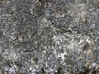 Aged Stone Wall with Weathered and Mottled Texture Surface. Close-up of an old stone wall with natural weathering and mottled surface, perfect for use in backgrounds and grunge textures