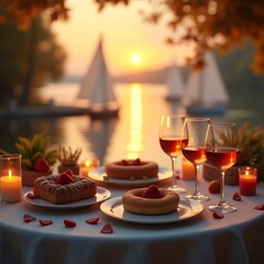 Naklejka premium christmas dinner table setting