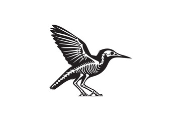 Fototapeta premium simple and unobtrusive Bird Skeleton vector silhouette illustration isolated in white background