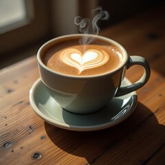 Obraz premium cup of coffee with heart shaped chocolate