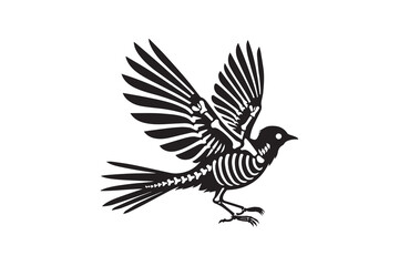 Obraz premium simple and unobtrusive Bird Skeleton vector silhouette illustration isolated in white background