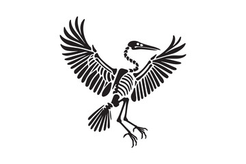 Fototapeta premium simple and unobtrusive Bird Skeleton vector silhouette illustration isolated in white background