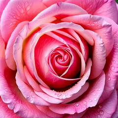A delicate pink rose with intricate petals radiates softness and charm, captured in intimate detail for a romantic, soothing vibe 
