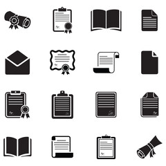Set of informant documents silhouette vector design