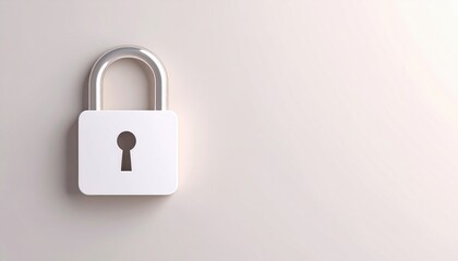 Fototapeta premium Secured Confidence: A close-up shot of a gleaming white padlock, radiating a sense of confidence, protection, and data safety. Emphasizing security and safeguarding privacy in a digital world.