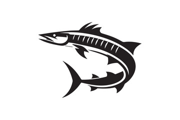 simple and unobtrusive barracuda fish vector silhouette illustration isolated in white background