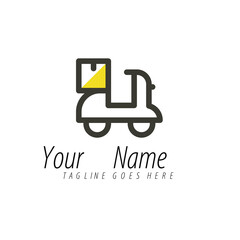 Scooter Delivery Service Logo Design. Fast and Reliable Package Delivery