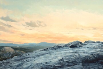 Majestic mountaintop at sunset