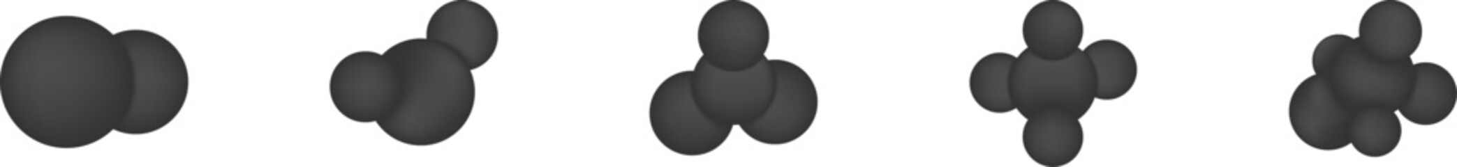 Molecule 3d icon set, Chemistry science, molecular structure