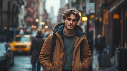 Obraz premium Urban Man on City Street