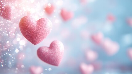 Obraz premium Floating pink hearts