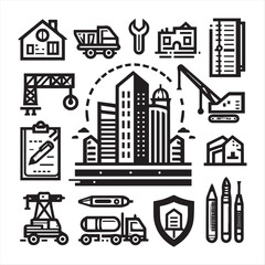 Fototapeta premium editable construction logo vector