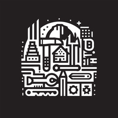 editable construction logo vector