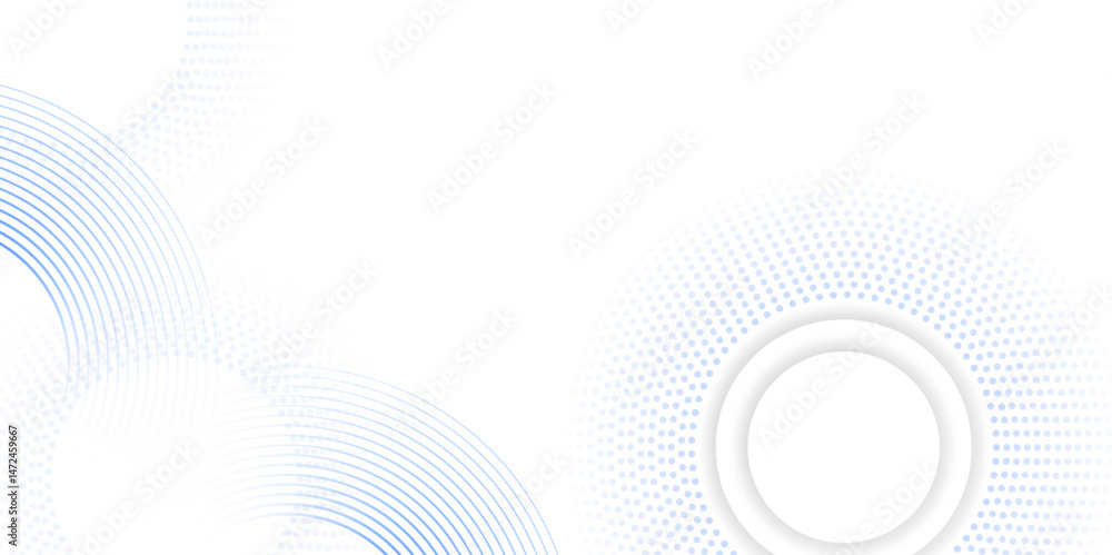 Poster blue and white abstract background with halftone circle dotted. modern abstract background circle po