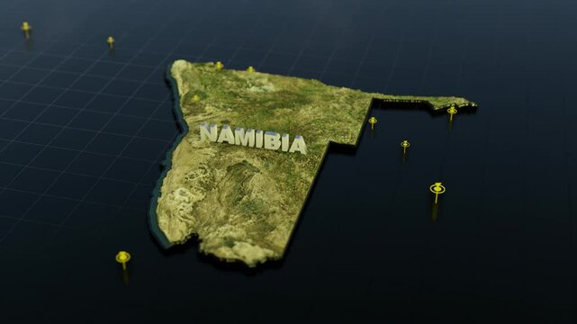 Namibia 3D Map With Animation
