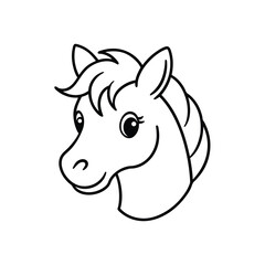 Cute Pony Head Outline