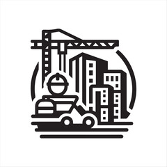 editable construction logo vector