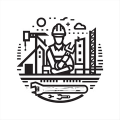 editable construction logo vector