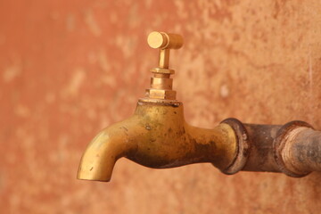 Old Fashioned Water Tap Close Up