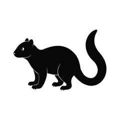 Tayra agile tree-dwelling mustelid species silhouette vector image on white background