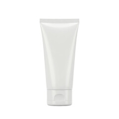 White plastic tube isolated on transparent background. mockup for cosmetic product, cream, gel, lotion. use cases: beauty, care.