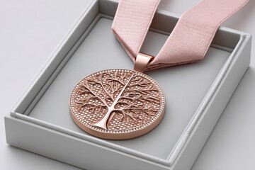 A congratulatory quit smoking medal displayed in a clear case