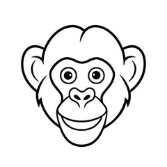 Monkey Head Outline Illustration