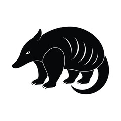 Pangolin scaled insect-eating mammal silhouette vector image on white background