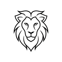Tribal Lion Head Outline Design