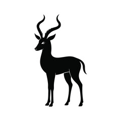 Markhor mountain goat species with dramatic horns silhouette vector image on white background