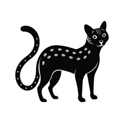 Margay tree-climbing spotted wildcat silhouette vector image on white background