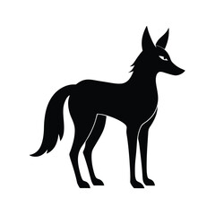 Maned wolf tall-legged South American canine silhouette vector image on white background