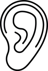 ear outline icon clipart illustration.