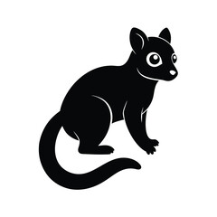 Kinkajou tree-dwelling nocturnal animal silhouette vector image on white background