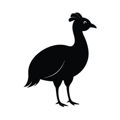 Kagu rare flightless bird from New Caledonia silhouette vector image on white background