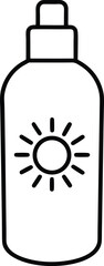 sunscreen bottle icon with sun symbol