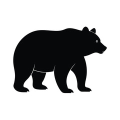 Grizzly bear powerful wild mammal black silhouette vector image on white background