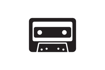 Obraz premium simple and unobtrusive cassette vector silhouette illustration isolated in white background
