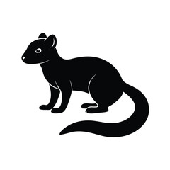 Dwarf mongoose small carnivorous mammal silhouette vector image on white background