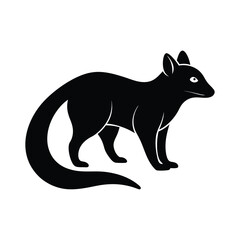 Civet tropical nocturnal mammal silhouette vector image on white background