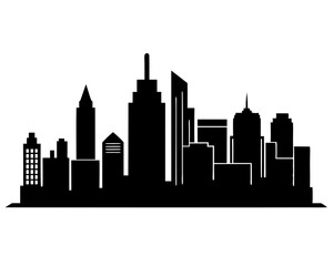 Fototapeta premium Vector city silhouette in a flat style. Modern urban landscape. vector illustration