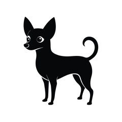 Chihuahua standing alert small dog breed silhouette vector image on white background