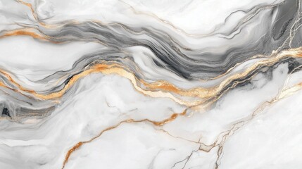 Obraz premium Elegant White and Gray Marble Texture with Golden Veins and Swirls