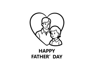 Father’s Day Love Vector  Strong Dad Holding Newborn Baby  Emotional Family Moment, Parenthood Line Art Illustration.