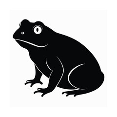 Cane toad invasive amphibian species silhouette vector image on white background