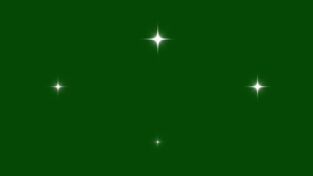 magic twinkle gold stars starlight on chroma key black screen. Blinking retro vector stars and dots, twinkling starry night sky, looping animation. 4k animation
