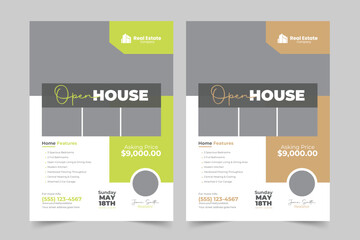 Real Estate Open House Property sale Flyer Design For Real estate Business. Home sale flyer design layout, print ready home sale flyer design template